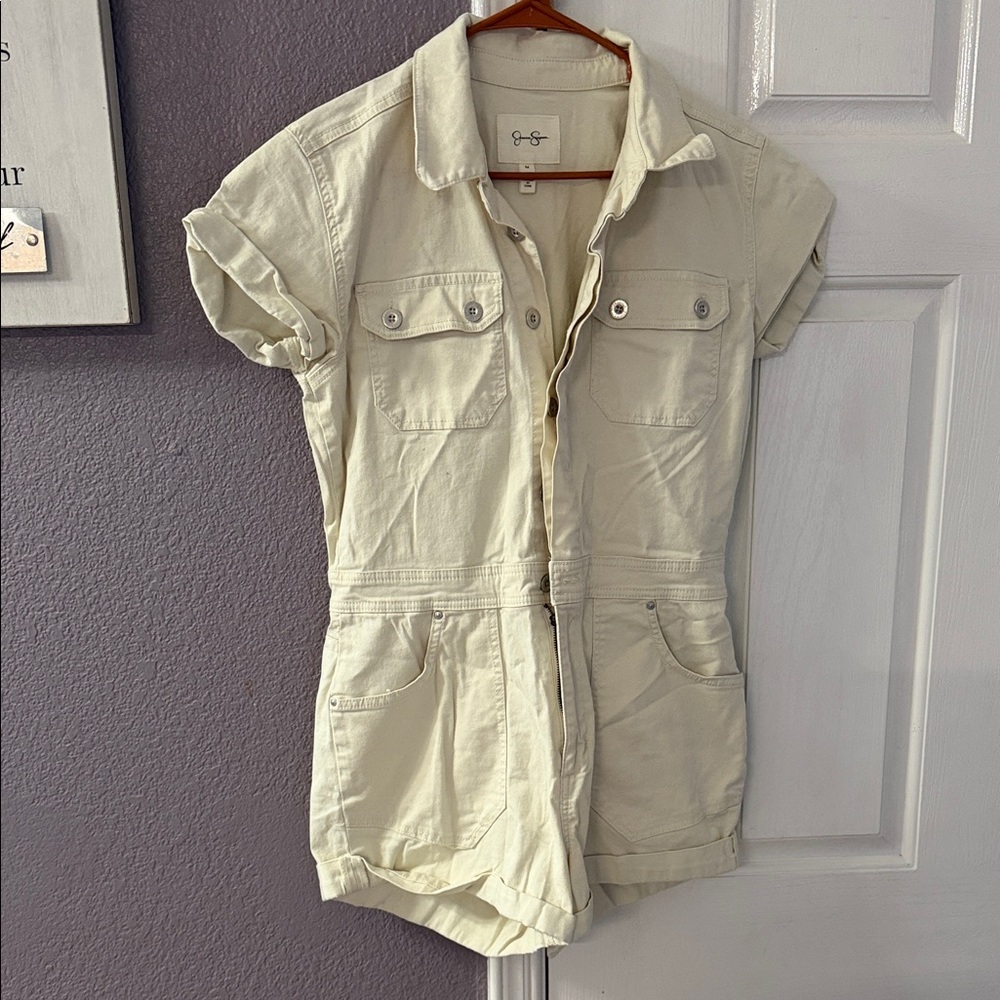 Jessica Simpson Cream Utility Romper